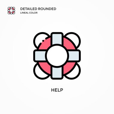 Vektör simgesine yardım et. Modern vektör illüstrasyon kavramları. Düzenlemesi ve kişiselleştirmesi kolay.