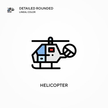 Helikopter vektör simgesi. Modern vektör illüstrasyon kavramları. Düzenlemesi ve kişiselleştirmesi kolay.