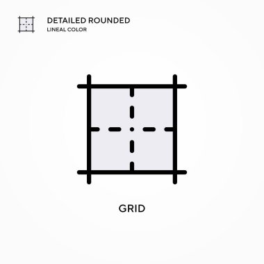 Izgara vektör simgesi. Modern vektör illüstrasyon kavramları. Düzenlemesi ve kişiselleştirmesi kolay.