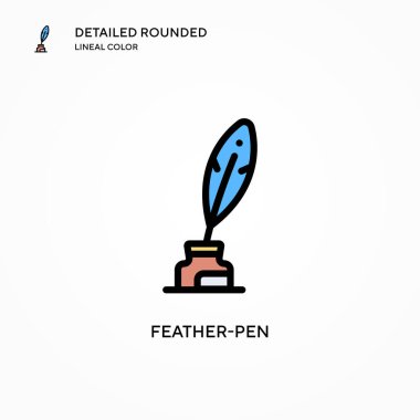 Tüy kalem vektör simgesi. Modern vektör illüstrasyon kavramları. Düzenlemesi ve kişiselleştirmesi kolay.