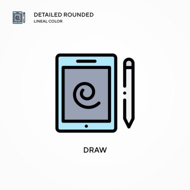 Vektör simgesini çiz. Modern vektör illüstrasyon kavramları. Düzenlemesi ve kişiselleştirmesi kolay.