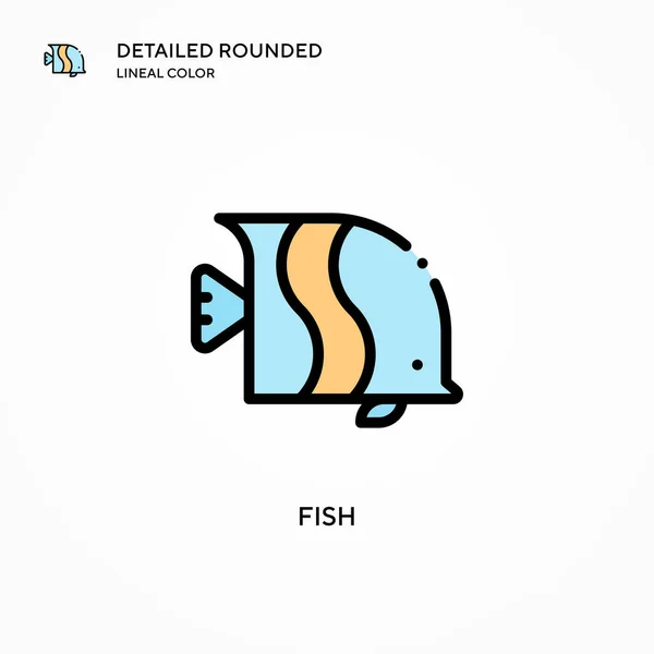 Icono Vector Pescado Conceptos Modernos Ilustración Vectorial Fácil Editar Personalizar — Archivo Imágenes Vectoriales