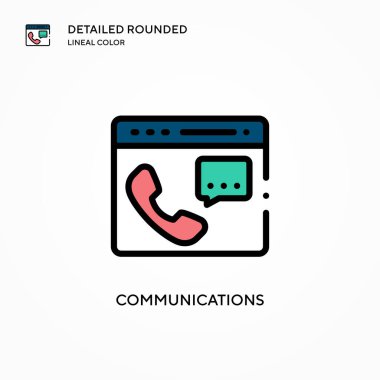 İletişim vektör simgesi. Modern vektör illüstrasyon kavramları. Düzenlemesi ve kişiselleştirmesi kolay.