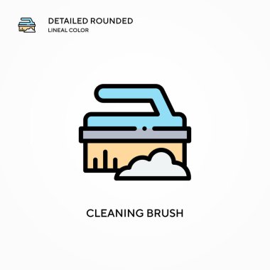 Fırça vektör simgesi temizleniyor. Modern vektör illüstrasyon kavramları. Düzenlemesi ve kişiselleştirmesi kolay.