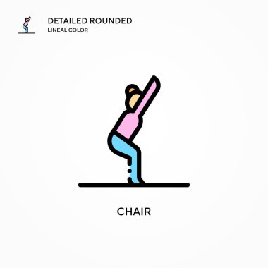 Sandalye vektör simgesi. Modern vektör illüstrasyon kavramları. Düzenlemesi ve kişiselleştirmesi kolay.