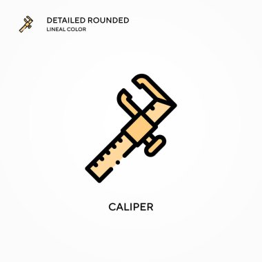 Caliper vektör simgesi. Modern vektör illüstrasyon kavramları. Düzenlemesi ve kişiselleştirmesi kolay.