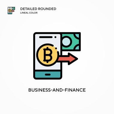 İş ve finans vektör ikonu. Modern vektör illüstrasyon kavramları. Düzenlemesi ve kişiselleştirmesi kolay.