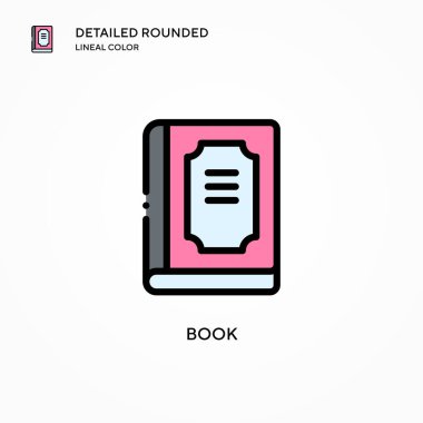 Kitap vektör simgesi. Modern vektör illüstrasyon kavramları. Düzenlemesi ve kişiselleştirmesi kolay.