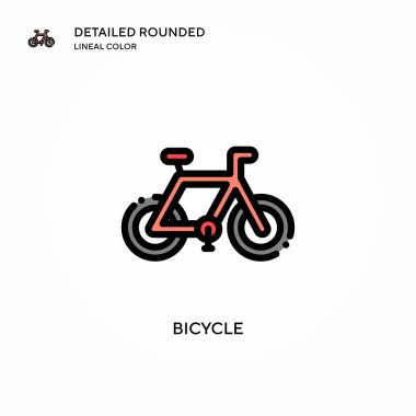 Bisiklet vektör simgesi. Modern vektör illüstrasyon kavramları. Düzenlemesi ve kişiselleştirmesi kolay.