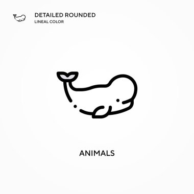 Hayvanlar vektör simgesi. Modern vektör illüstrasyon kavramları. Düzenlemesi ve kişiselleştirmesi kolay.
