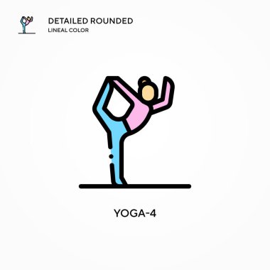 Yoga-4 vektör simgesi. Modern vektör illüstrasyon kavramları. Düzenlemesi ve kişiselleştirmesi kolay.