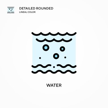 Su vektör simgesi. Modern vektör illüstrasyon kavramları. Düzenlemesi ve kişiselleştirmesi kolay.