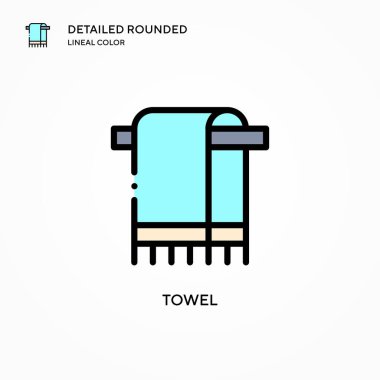 Havlu vektör simgesi. Modern vektör illüstrasyon kavramları. Düzenlemesi ve kişiselleştirmesi kolay.
