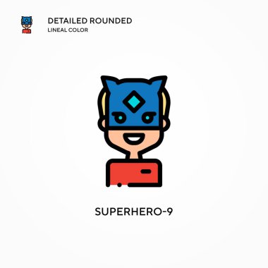 Süper kahraman-9 vektör ikonu. Modern vektör illüstrasyon kavramları. Düzenlemesi ve kişiselleştirmesi kolay.