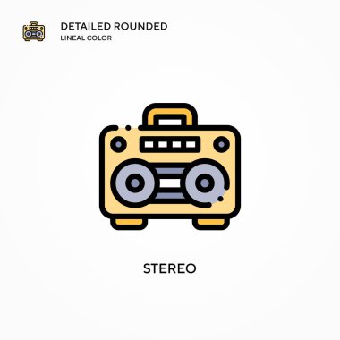 Stereo vektör simgesi. Modern vektör illüstrasyon kavramları. Düzenlemesi ve kişiselleştirmesi kolay.