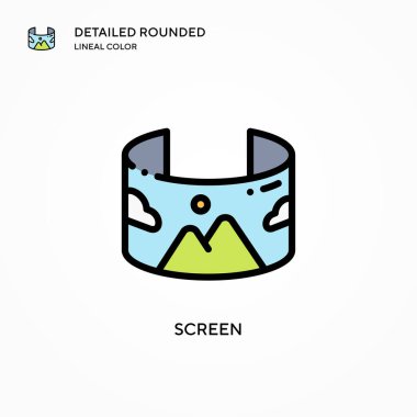 Ekran vektör simgesi. Modern vektör illüstrasyon kavramları. Düzenlemesi ve kişiselleştirmesi kolay.