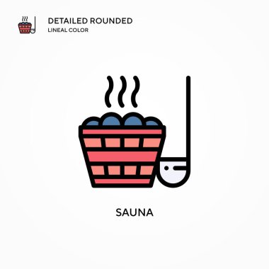 Sauna vektör simgesi. Modern vektör illüstrasyon kavramları. Düzenlemesi ve kişiselleştirmesi kolay.