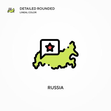 Rusya vektör ikonu. Modern vektör illüstrasyon kavramları. Düzenlemesi ve kişiselleştirmesi kolay.