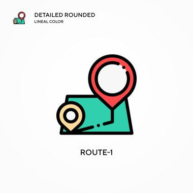 Rota-1 vektör simgesi. Modern vektör illüstrasyon kavramları. Düzenlemesi ve kişiselleştirmesi kolay.