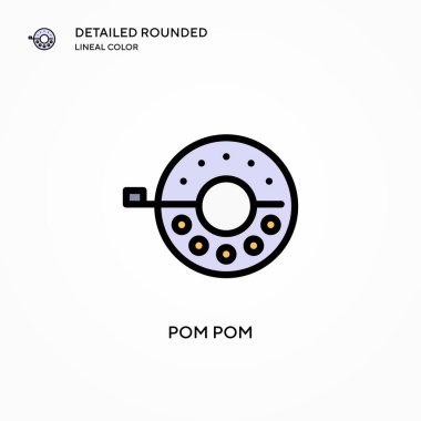Pom pon vektör simgesi. Modern vektör illüstrasyon kavramları. Düzenlemesi ve kişiselleştirmesi kolay.