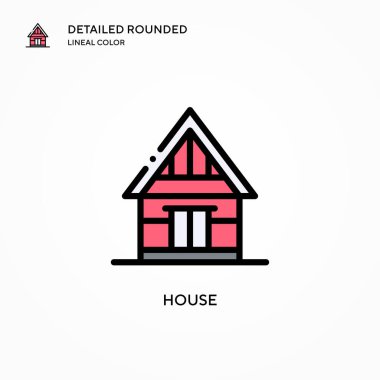 Ev vektör simgesi. Modern vektör illüstrasyon kavramları. Düzenlemesi ve kişiselleştirmesi kolay.