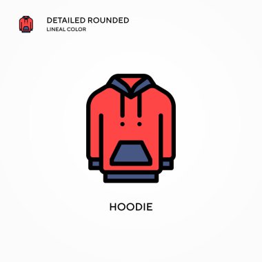 Kapüşonlu vektör ikonu. Modern vektör illüstrasyon kavramları. Düzenlemesi ve kişiselleştirmesi kolay.