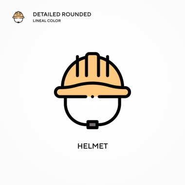 Miğfer vektör simgesi. Modern vektör illüstrasyon kavramları. Düzenlemesi ve kişiselleştirmesi kolay.