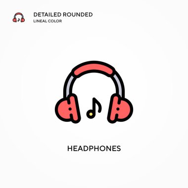 Kulaklık vektör simgesi. Modern vektör illüstrasyon kavramları. Düzenlemesi ve kişiselleştirmesi kolay.