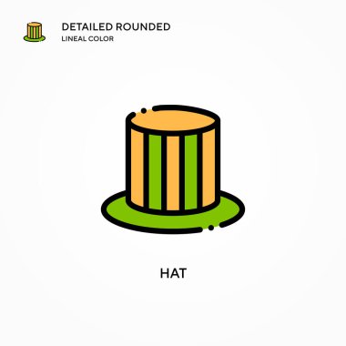 Şapka vektör simgesi. Modern vektör illüstrasyon kavramları. Düzenlemesi ve kişiselleştirmesi kolay.