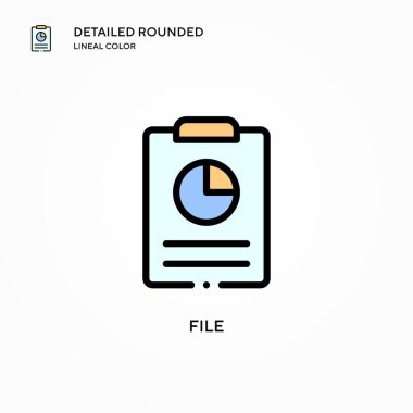 Dosya vektör simgesi. Modern vektör illüstrasyon kavramları. Düzenlemesi ve kişiselleştirmesi kolay.