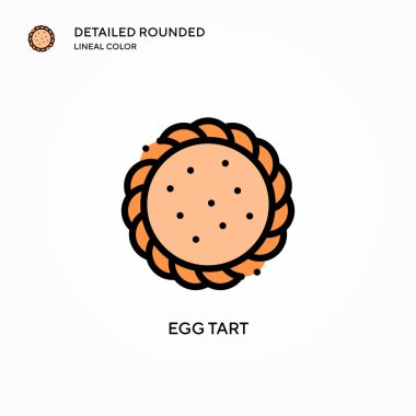 Yumurta turtası vektör simgesi. Modern vektör illüstrasyon kavramları. Düzenlemesi ve kişiselleştirmesi kolay.