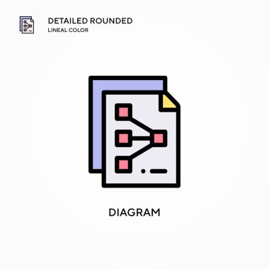 Diyagram vektör simgesi. Modern vektör illüstrasyon kavramları. Düzenlemesi ve kişiselleştirmesi kolay.