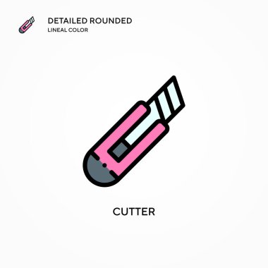 Kesici vektör simgesi. Modern vektör illüstrasyon kavramları. Düzenlemesi ve kişiselleştirmesi kolay.