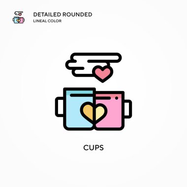 Kupa vektör simgesi. Modern vektör illüstrasyon kavramları. Düzenlemesi ve kişiselleştirmesi kolay.