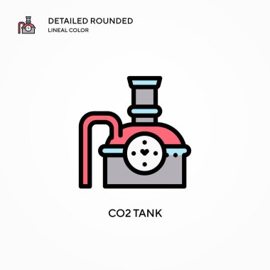 CO2 tank vektör simgesi. Modern vektör illüstrasyon kavramları. Düzenlemesi ve kişiselleştirmesi kolay.