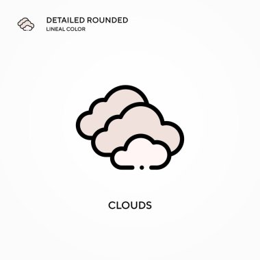 Bulut vektör simgesi. Modern vektör illüstrasyon kavramları. Düzenlemesi ve kişiselleştirmesi kolay.