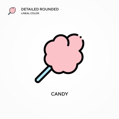 Şeker vektör simgesi. Modern vektör illüstrasyon kavramları. Düzenlemesi ve kişiselleştirmesi kolay.