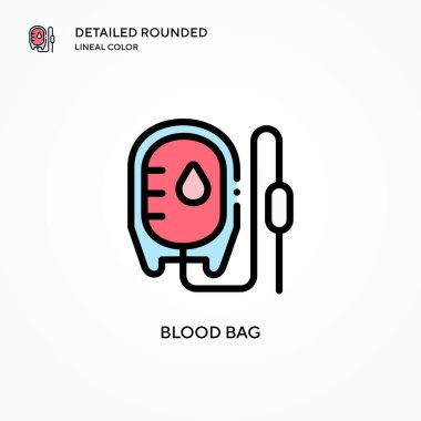 Kan torbası vektör simgesi. Modern vektör illüstrasyon kavramları. Düzenlemesi ve kişiselleştirmesi kolay.