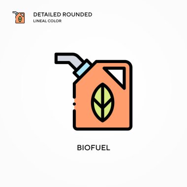 Biyoyakıt vektör simgesi. Modern vektör illüstrasyon kavramları. Düzenlemesi ve kişiselleştirmesi kolay.