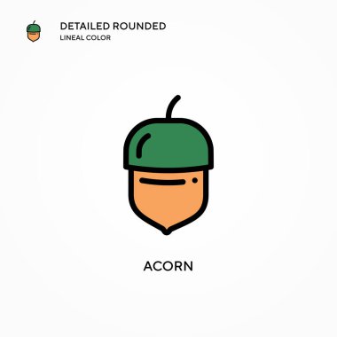 Meşe palamudu ikonu. Modern vektör illüstrasyon kavramları. Düzenlemesi ve kişiselleştirmesi kolay.