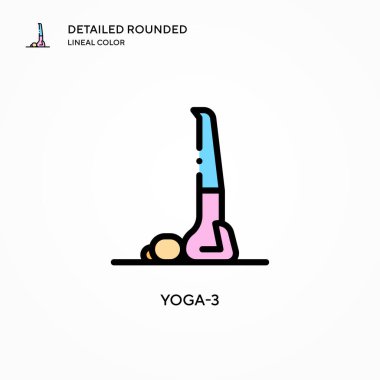 Yoga-3 vektör simgesi. Modern vektör illüstrasyon kavramları. Düzenlemesi ve kişiselleştirmesi kolay.