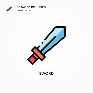 Kılıç vektör simgesi. Modern vektör illüstrasyon kavramları. Düzenlemesi ve kişiselleştirmesi kolay.