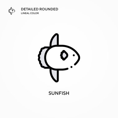 Güneş balığı vektör simgesi. Modern vektör illüstrasyon kavramları. Düzenlemesi ve kişiselleştirmesi kolay.