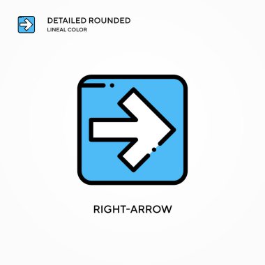 Sağ ok vektör simgesi. Modern vektör illüstrasyon kavramları. Düzenlemesi ve kişiselleştirmesi kolay.