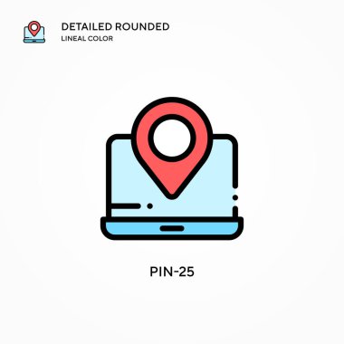 Pin-25 vektör simgesi. Modern vektör illüstrasyon kavramları. Düzenlemesi ve kişiselleştirmesi kolay.
