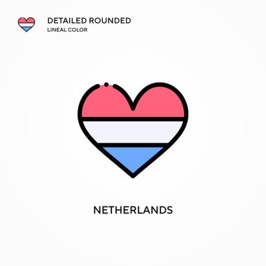 Hollanda vektör simgesi. Modern vektör illüstrasyon kavramları. Düzenlemesi ve kişiselleştirmesi kolay.