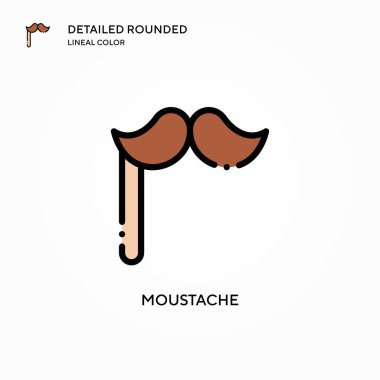 Bıyık vektör simgesi. Modern vektör illüstrasyon kavramları. Düzenlemesi ve kişiselleştirmesi kolay.