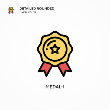 Madalya-1 vektör simgesi. Modern vektör illüstrasyon kavramları. Düzenlemesi ve kişiselleştirmesi kolay.