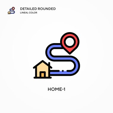 Ev-1 vektör simgesi. Modern vektör illüstrasyon kavramları. Düzenlemesi ve kişiselleştirmesi kolay.