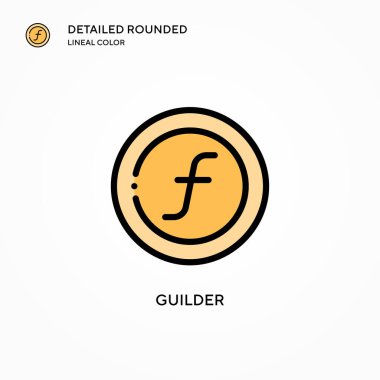Guilder vektör simgesi. Modern vektör illüstrasyon kavramları. Düzenlemesi ve kişiselleştirmesi kolay.